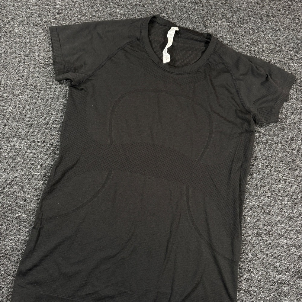 Lululemon Swiftly Tech Short Sleeve Women 12 Black Seamless Athletic Shirt